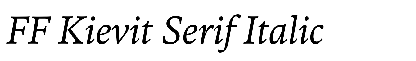 FF Kievit Serif Italic